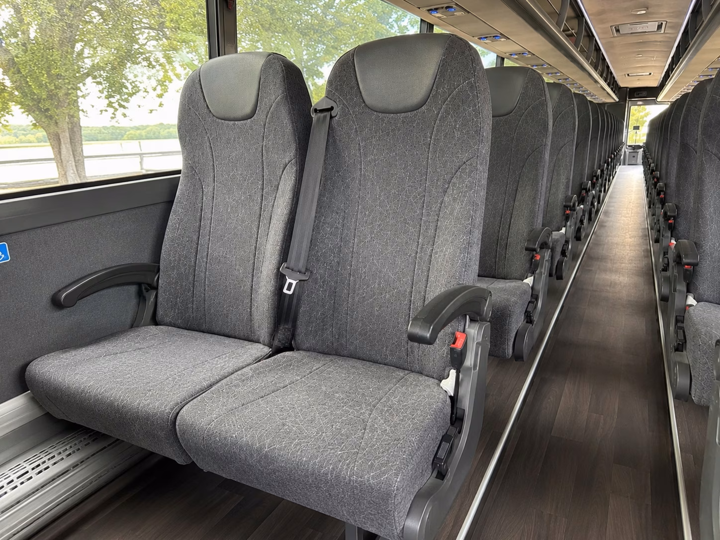 south gate charter bus interior